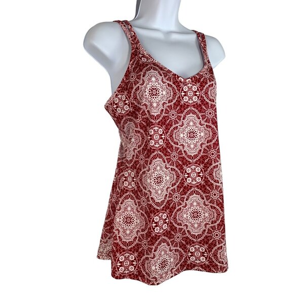 Womens Red & White Mandala Print Strappy Tank Top Size Small - Picture 3 of 10